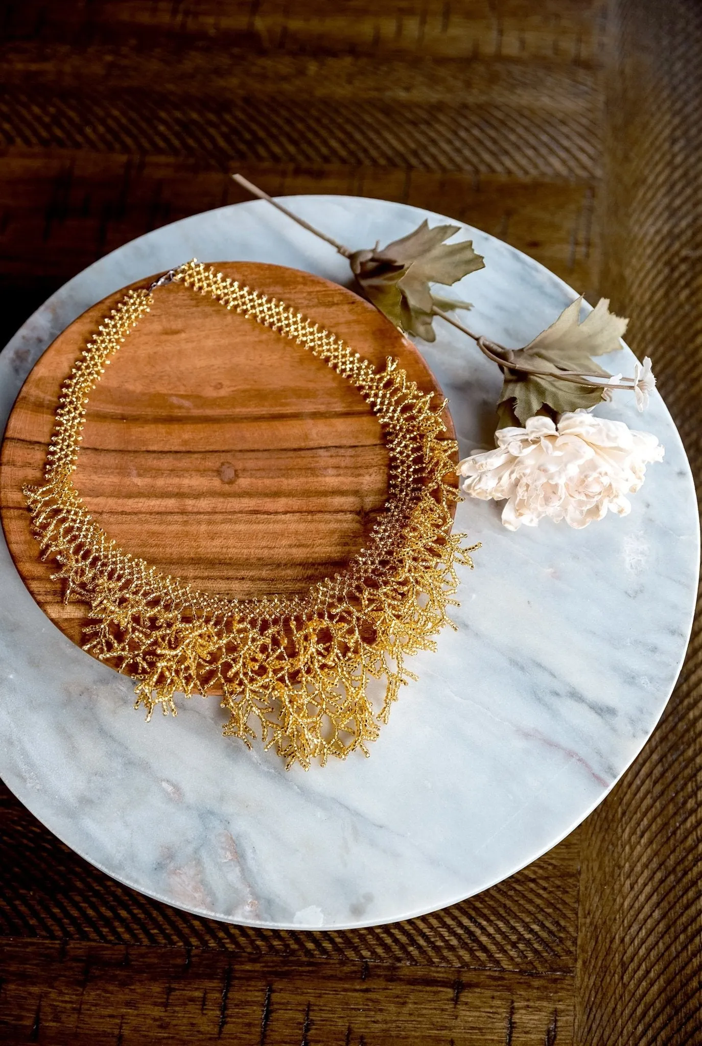 Gold Coral Necklace