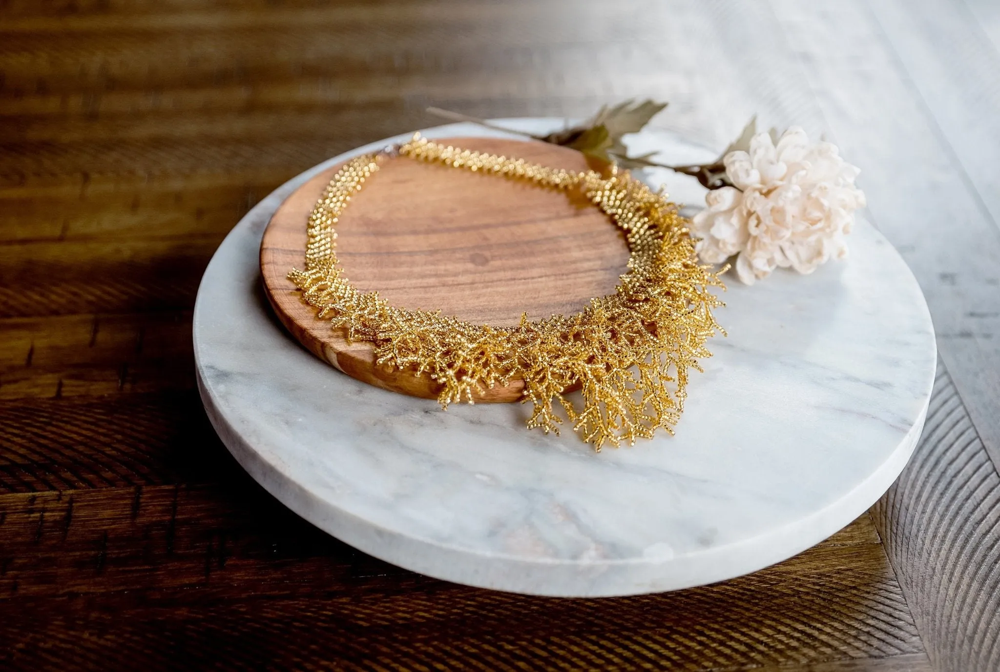 Gold Coral Necklace