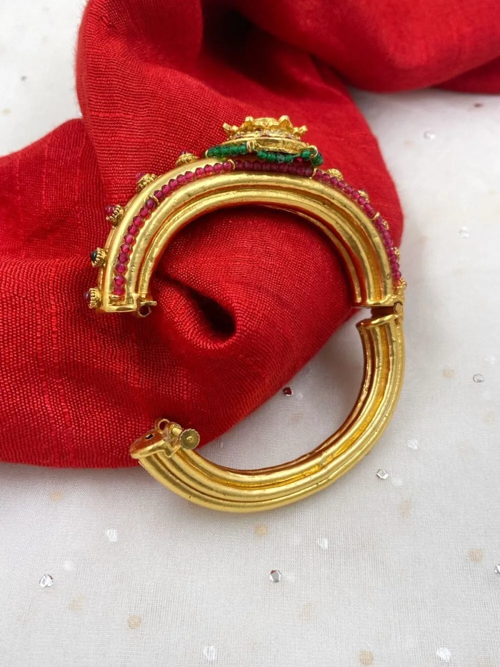 Gold Plated Royal Look Golden Kada Bracelet For Women By Gehna Shop
