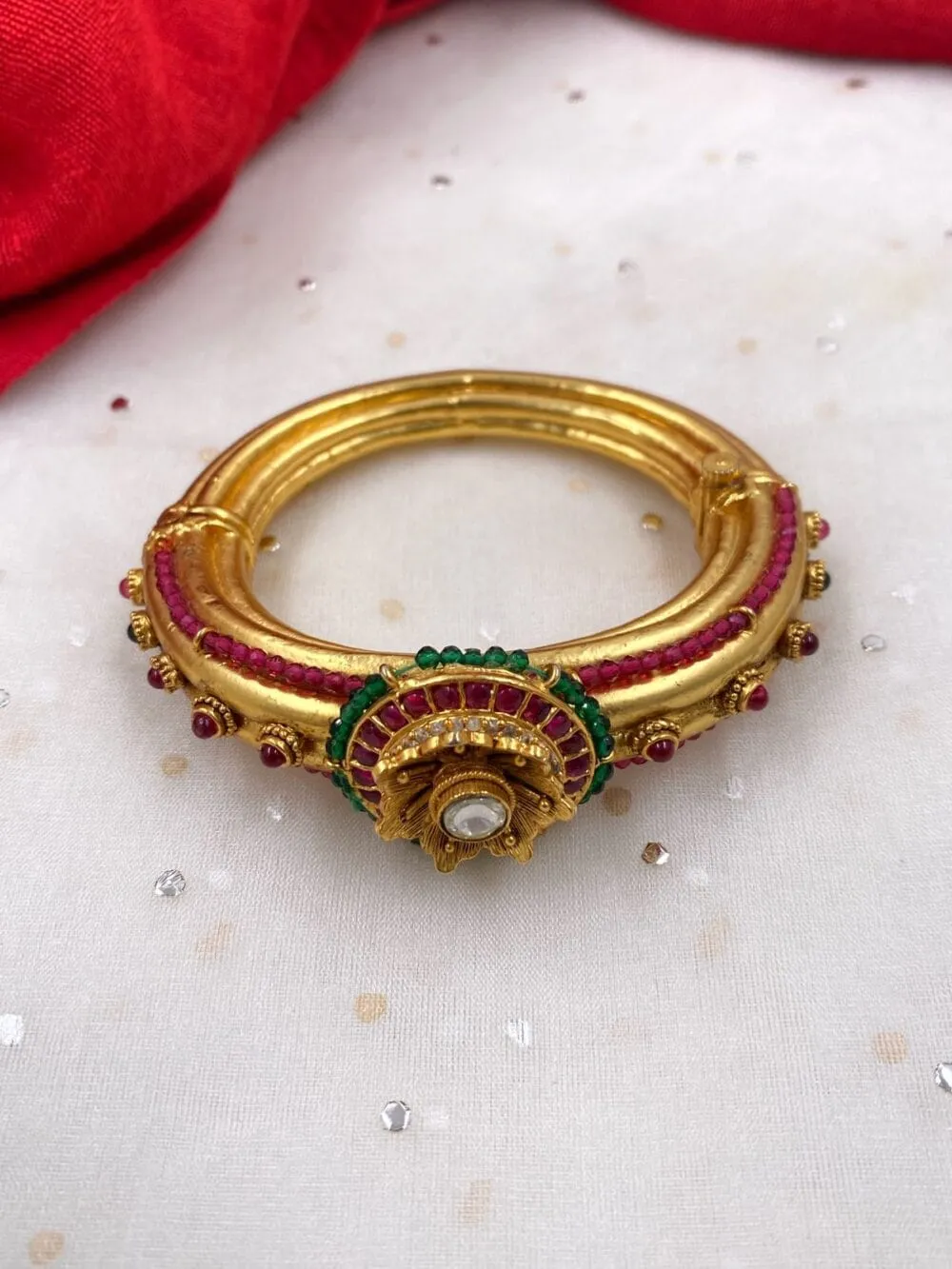 Gold Plated Royal Look Golden Kada Bracelet For Women By Gehna Shop