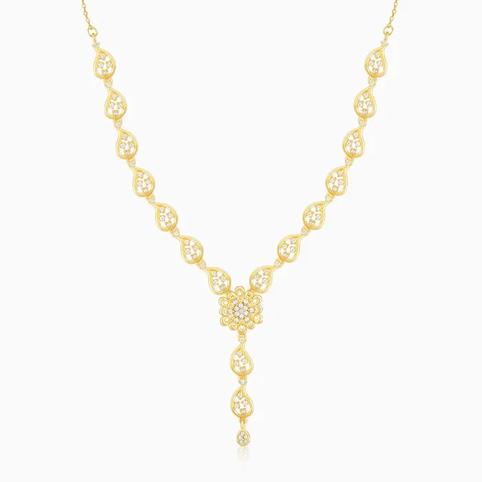 Golden Glorious Flower Necklace