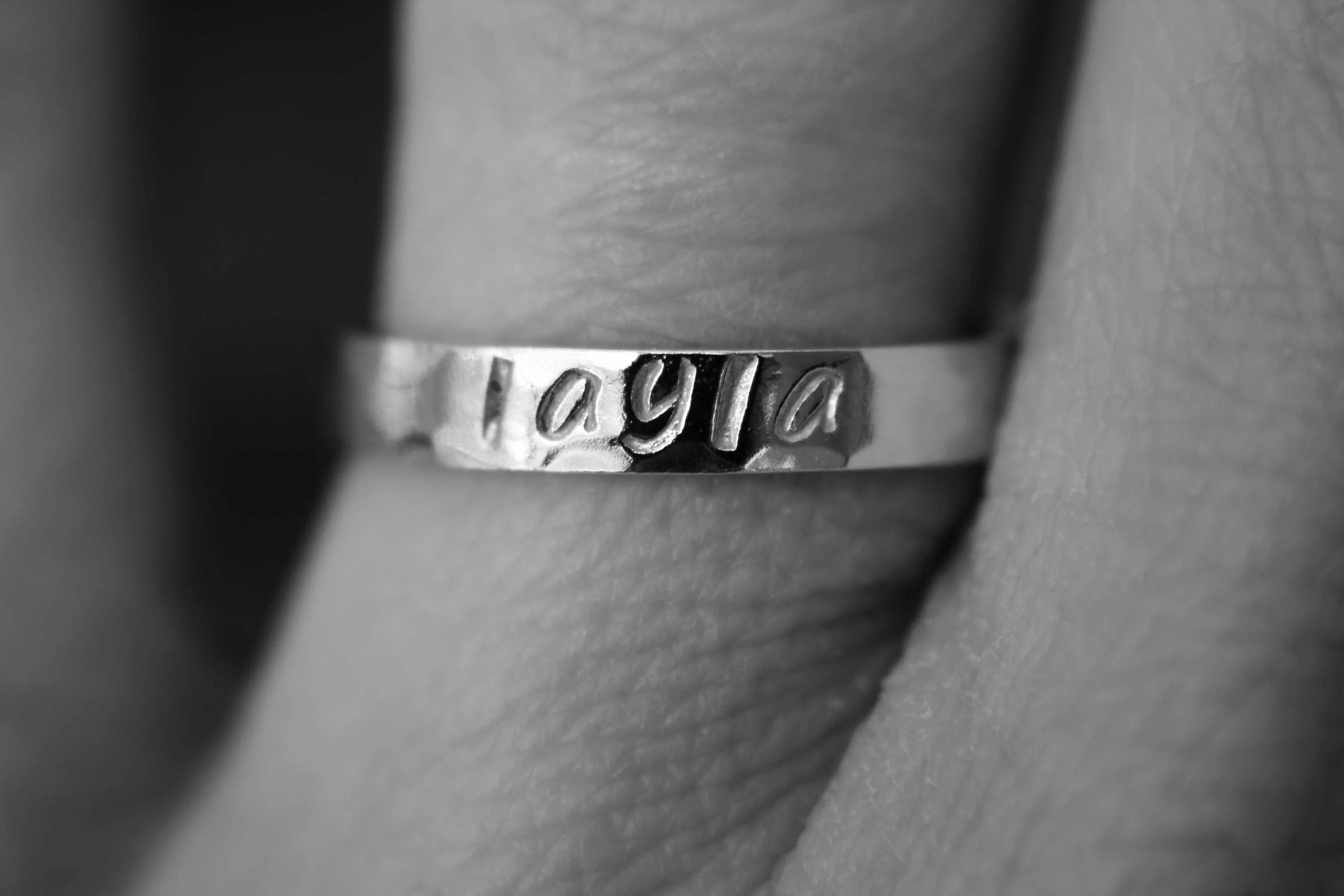 Hand Stamped Sterling Silver Stackable Rings, Personalized Rings, Customized Rings, Mothers Ring, Kids Names, Cute Rings, Stackable, Gift