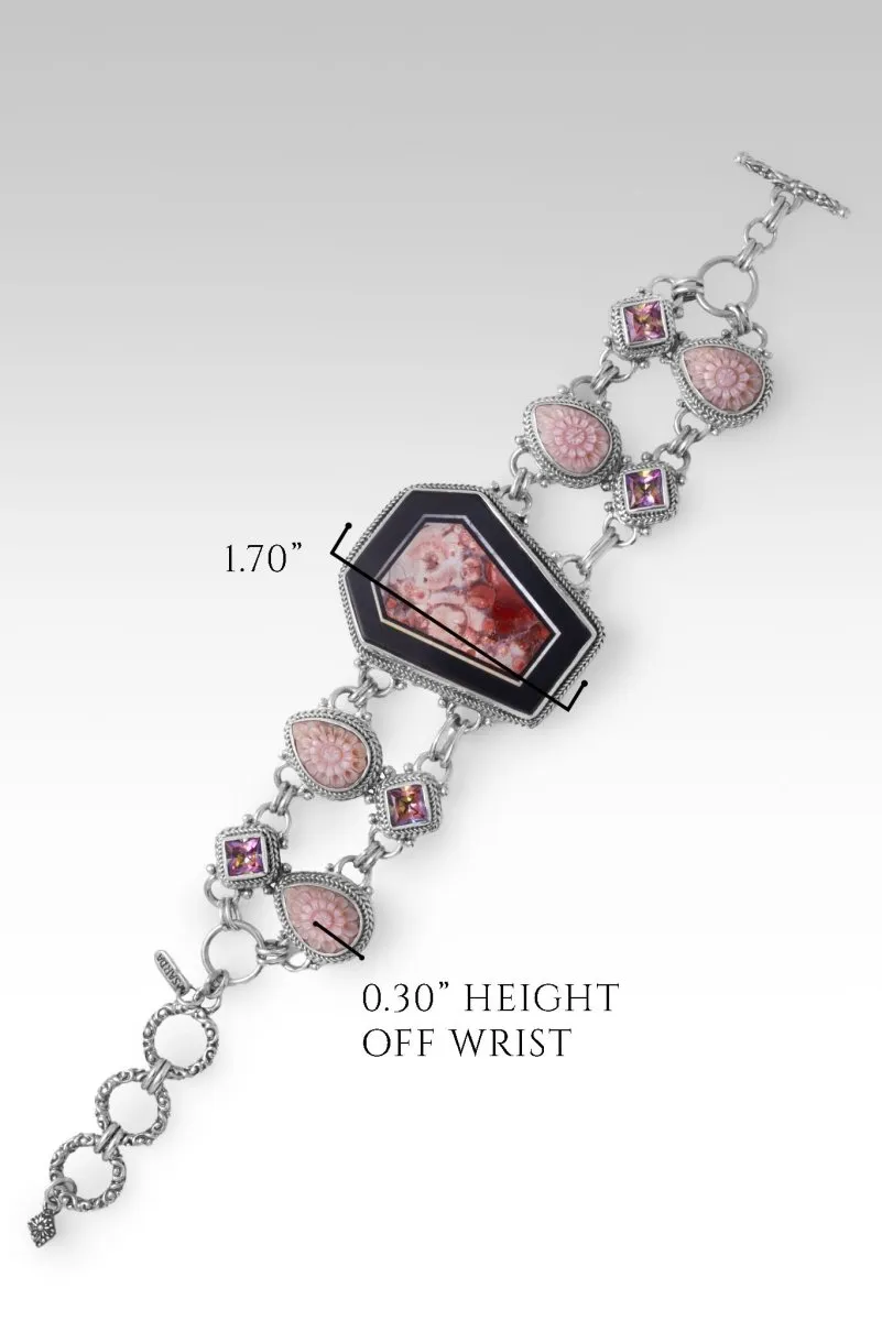 He Makes a Way Bracelet™ in Bird's Eye Rhyolite & Black Calcite Doublet
