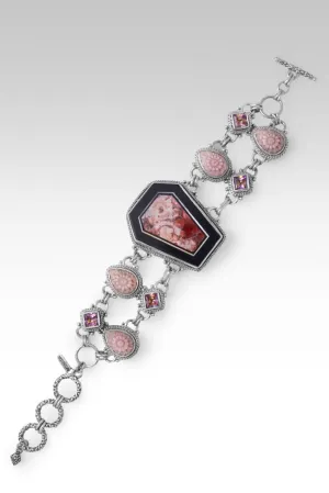 He Makes a Way Bracelet™ in Bird's Eye Rhyolite & Black Calcite Doublet