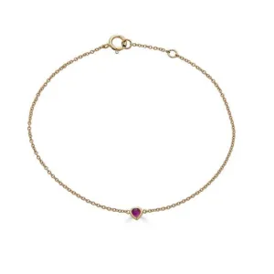 Heart Shaped Ruby Bracelet