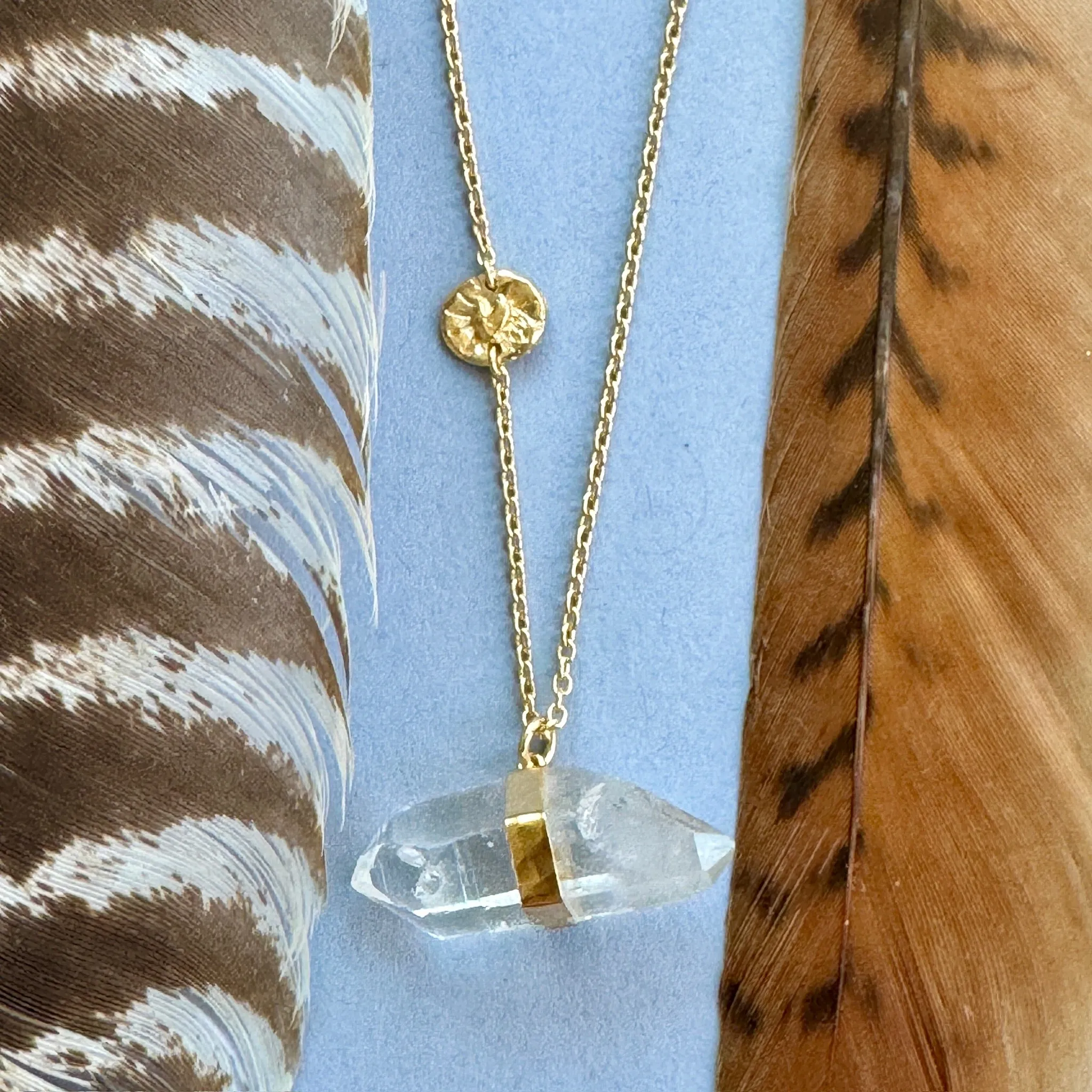 Heart Shine Quartz Crystal Necklace