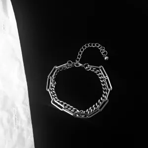 Hip-hop Personality Cold Wind Titanium Steel Stitching Double-layer Bracelet