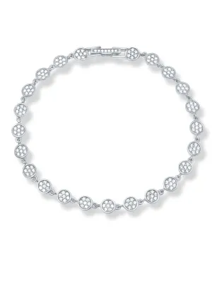 Infinity Tennis Bracelet Finished in Pure Platinum