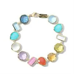 Ippolita Rock Candy 18K Gold Summer Rainbow Large Flexible Bracelet