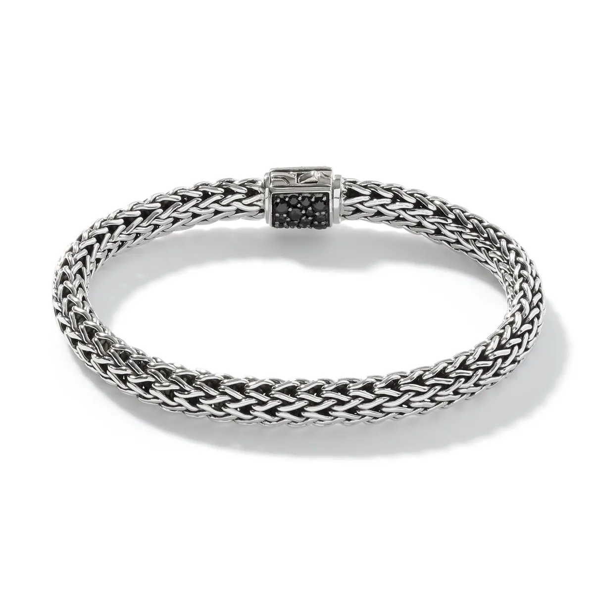 John Hardy Classic Chain Sterling Silver Small Reversible 6.5mm Bracelet with Black Sapphire & Ruby