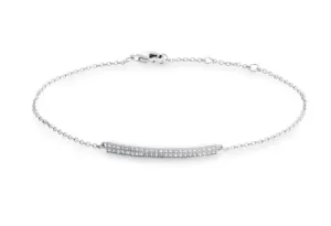 Kelly Waters Platinum Finish CZ Bar Bracelet (SI6058)