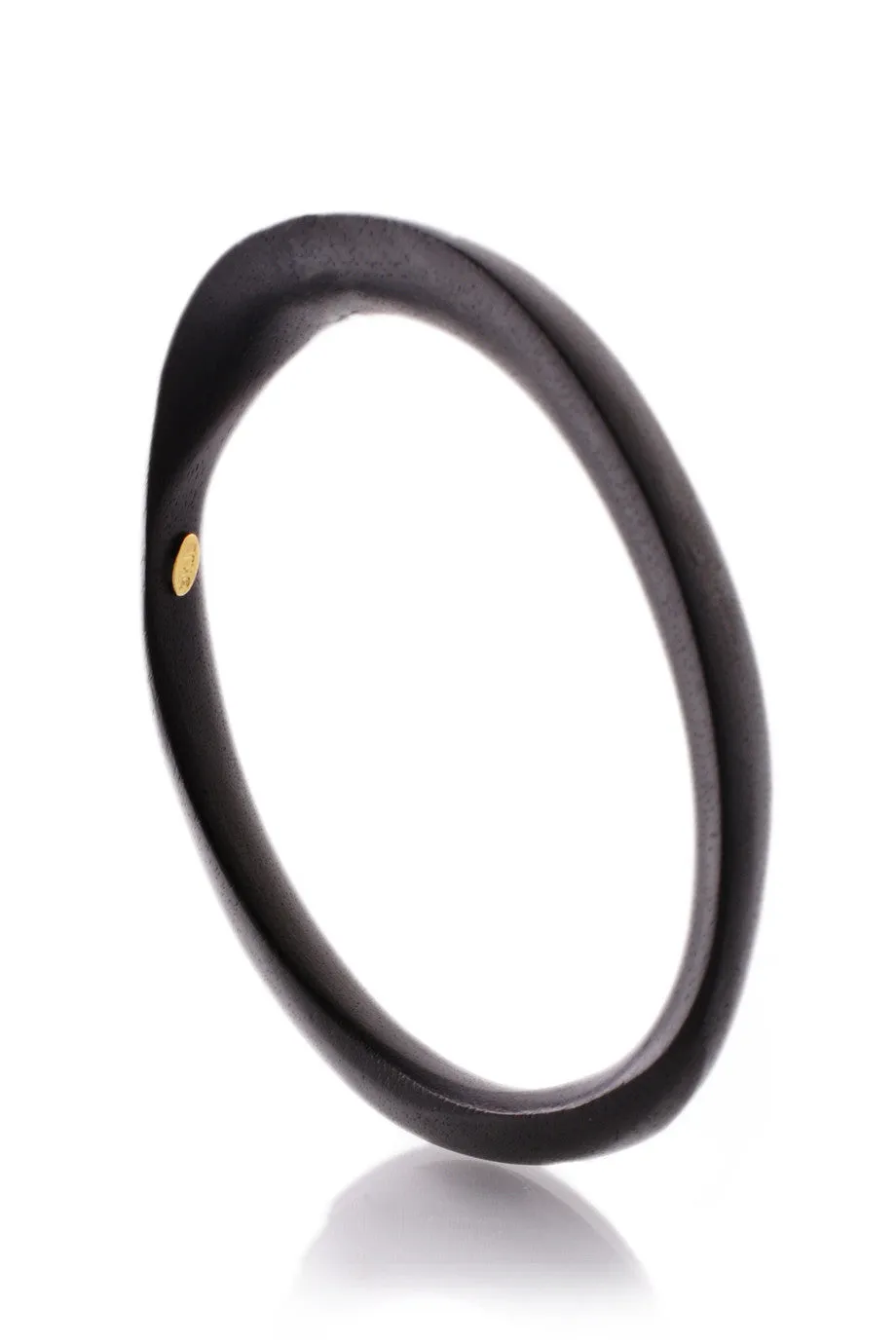 KENNETH JAY LANE BLACK WOOD Bias Cut Bangle
