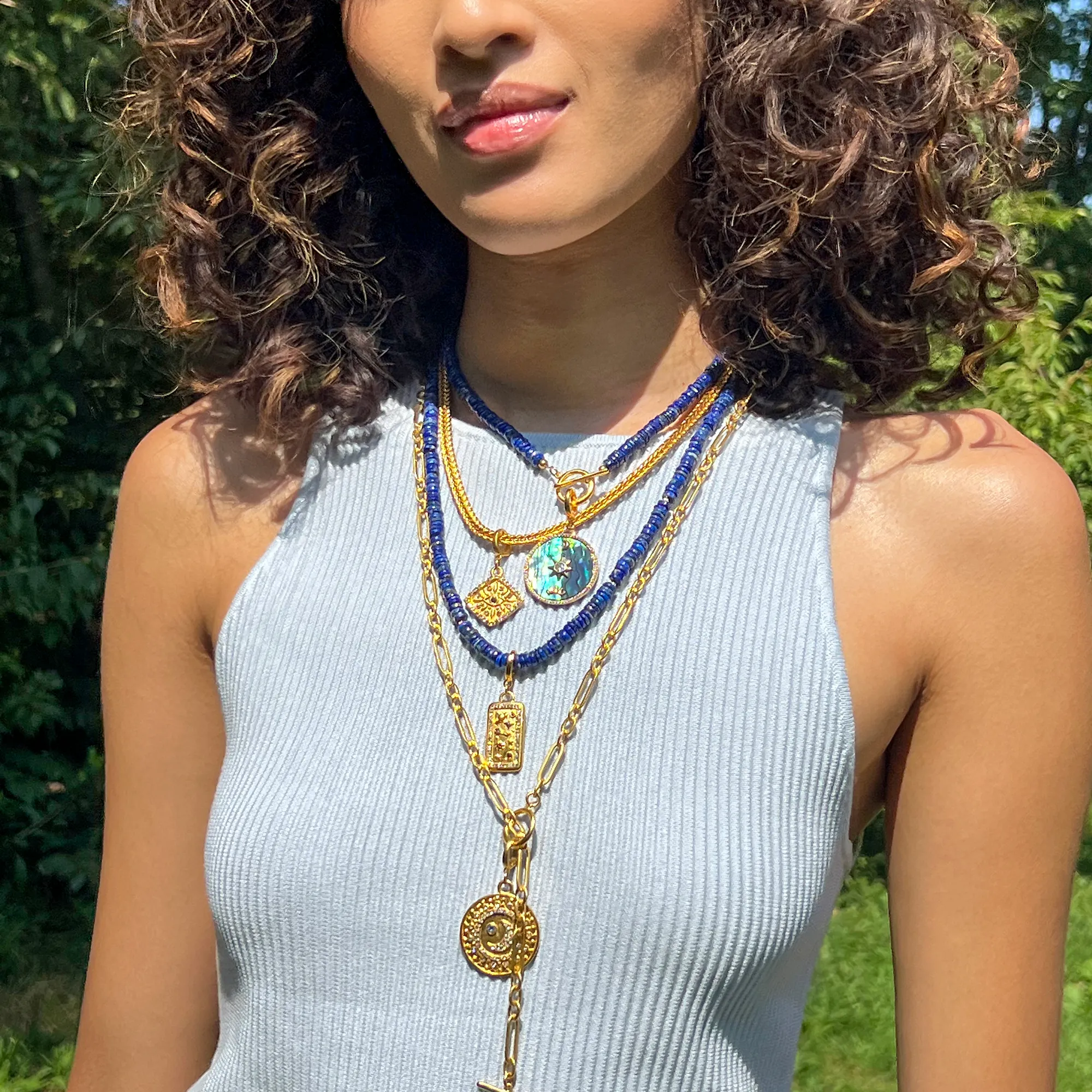 Lapis Beaded Choker Necklace