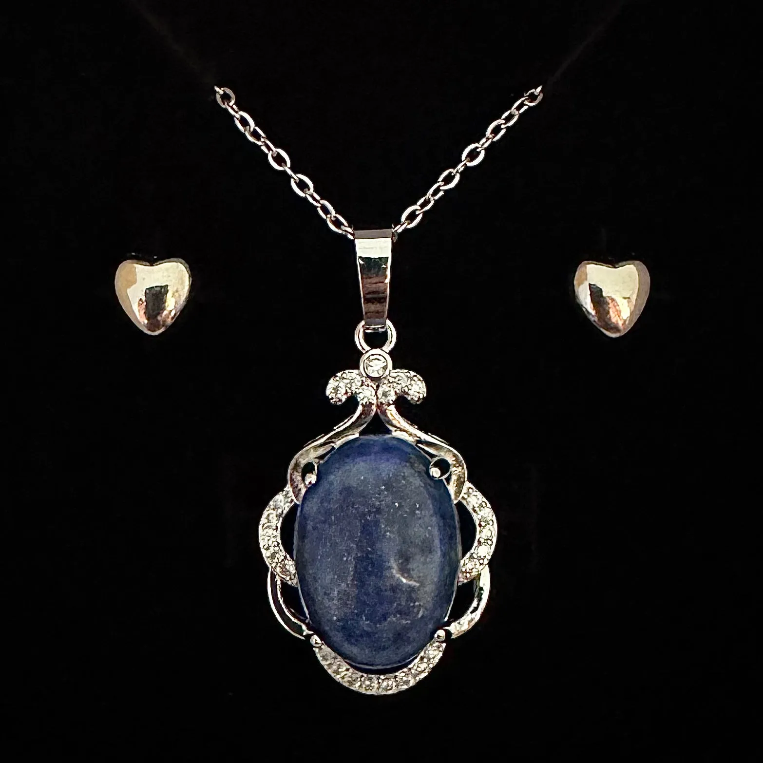 LAPIS LAZULI FILIGREE PENDANT ONLY - FREE CHAIN & EARRINGS