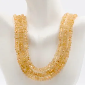 Layered Citrine Beaded Necklace Strand Necklace Beaded Citrine Necklace Citrine Sarafa Necklace MultiStrand Quartz Necklace SKU: 6143360