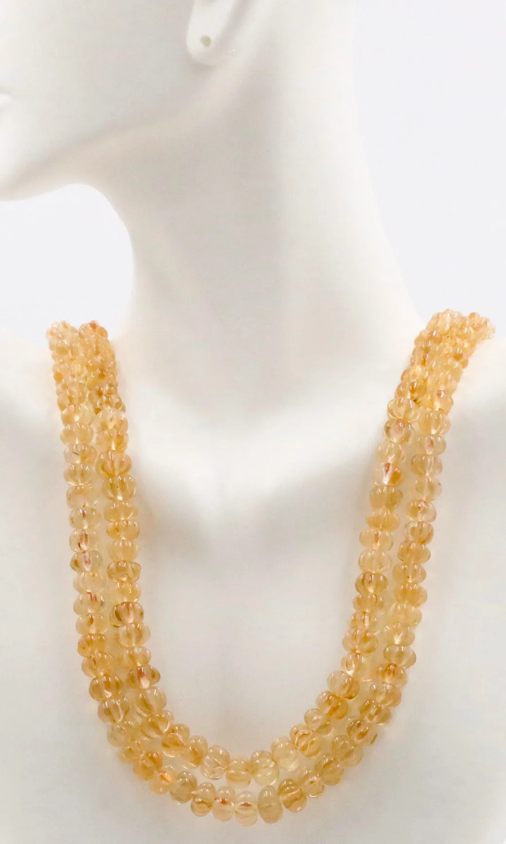 Layered Citrine Beaded Necklace Strand Necklace Beaded Citrine Necklace Citrine Sarafa Necklace MultiStrand Quartz Necklace SKU: 6143360