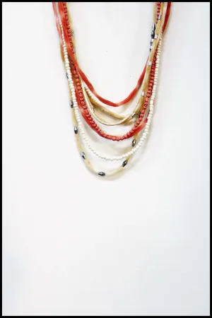Layered Mesh and Bead Necklace