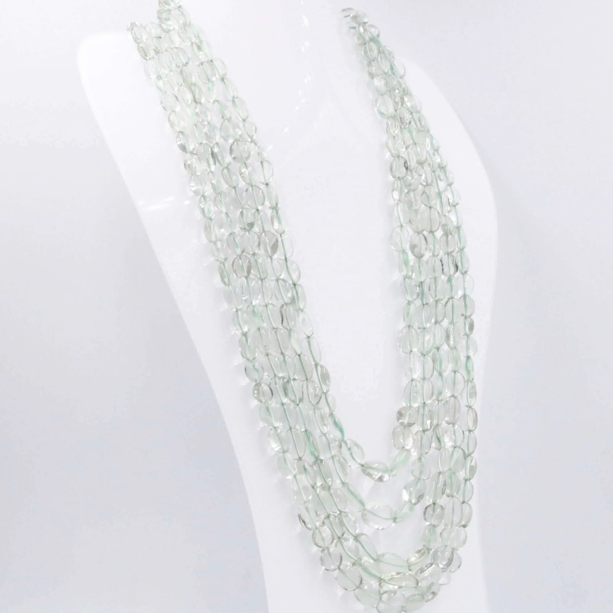 Layered Prasiolite Beaded Necklace Green Amethyst Necklace Gemstones Necklace Quartz Necklace Indian Necklace Sarafa Necklace SKU: 6143167