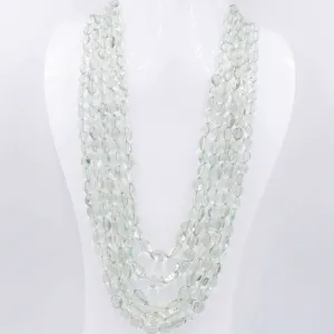 Layered Prasiolite Beaded Necklace Green Amethyst Necklace Gemstones Necklace Quartz Necklace Indian Necklace Sarafa Necklace SKU: 6143167