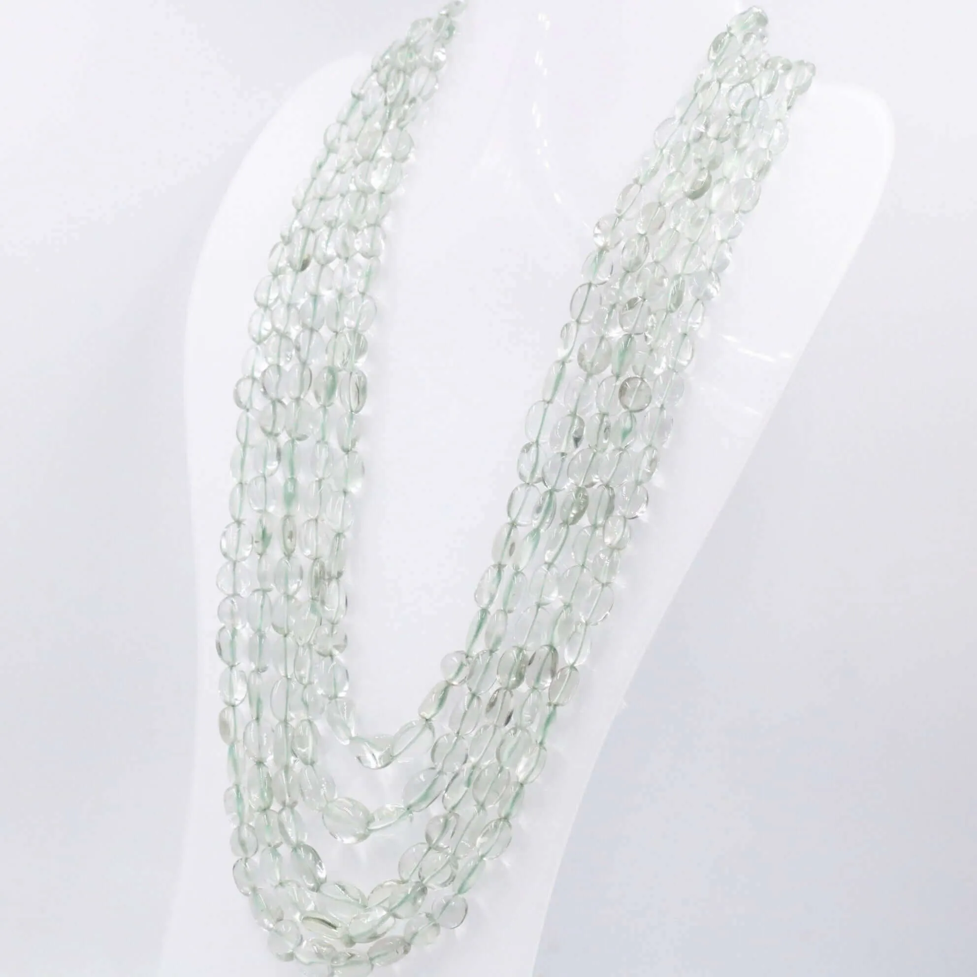 Layered Prasiolite Beaded Necklace Green Amethyst Necklace Gemstones Necklace Quartz Necklace Indian Necklace Sarafa Necklace SKU: 6143167