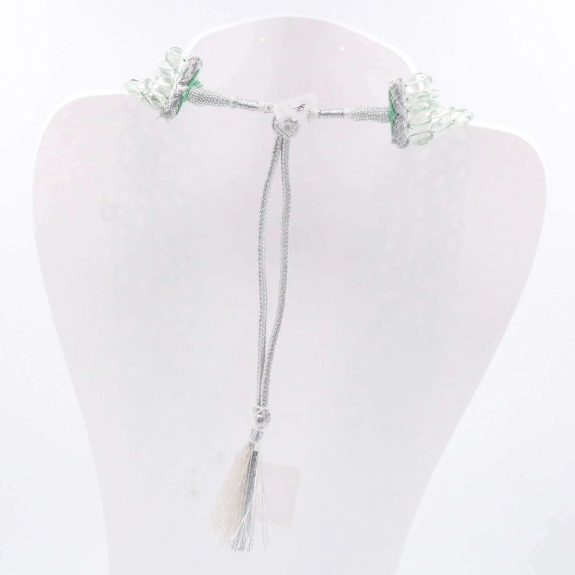 Layered Prasiolite Beaded Necklace Green Amethyst Necklace Gemstones Necklace Quartz Necklace Indian Necklace Sarafa Necklace SKU: 6143167