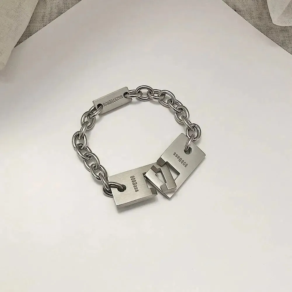 Lettering Cuban Chain Bracelet