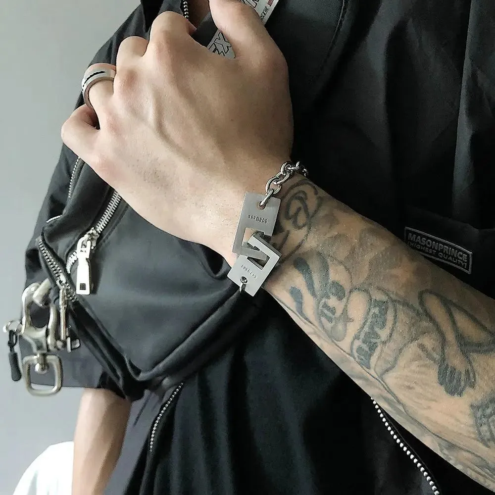 Lettering Cuban Chain Bracelet