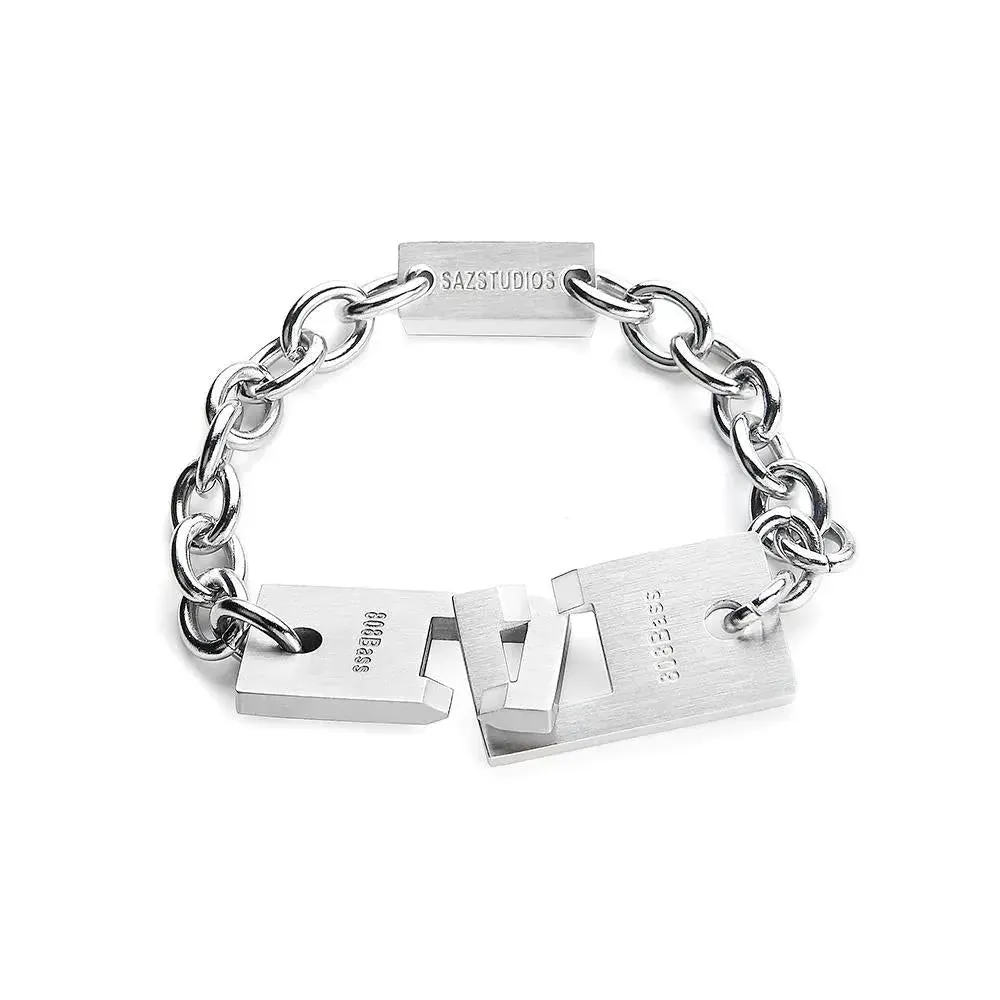 Lettering Cuban Chain Bracelet