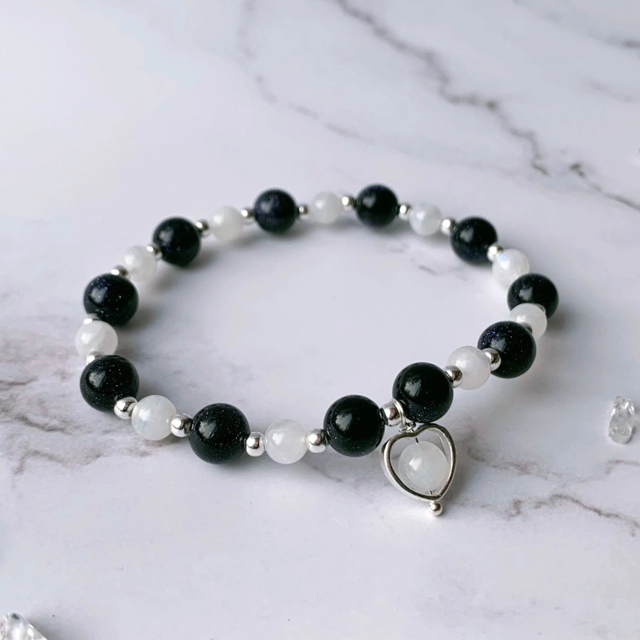 Love Protection Bracelet Blue Sandstone & Moonstone Bracelet