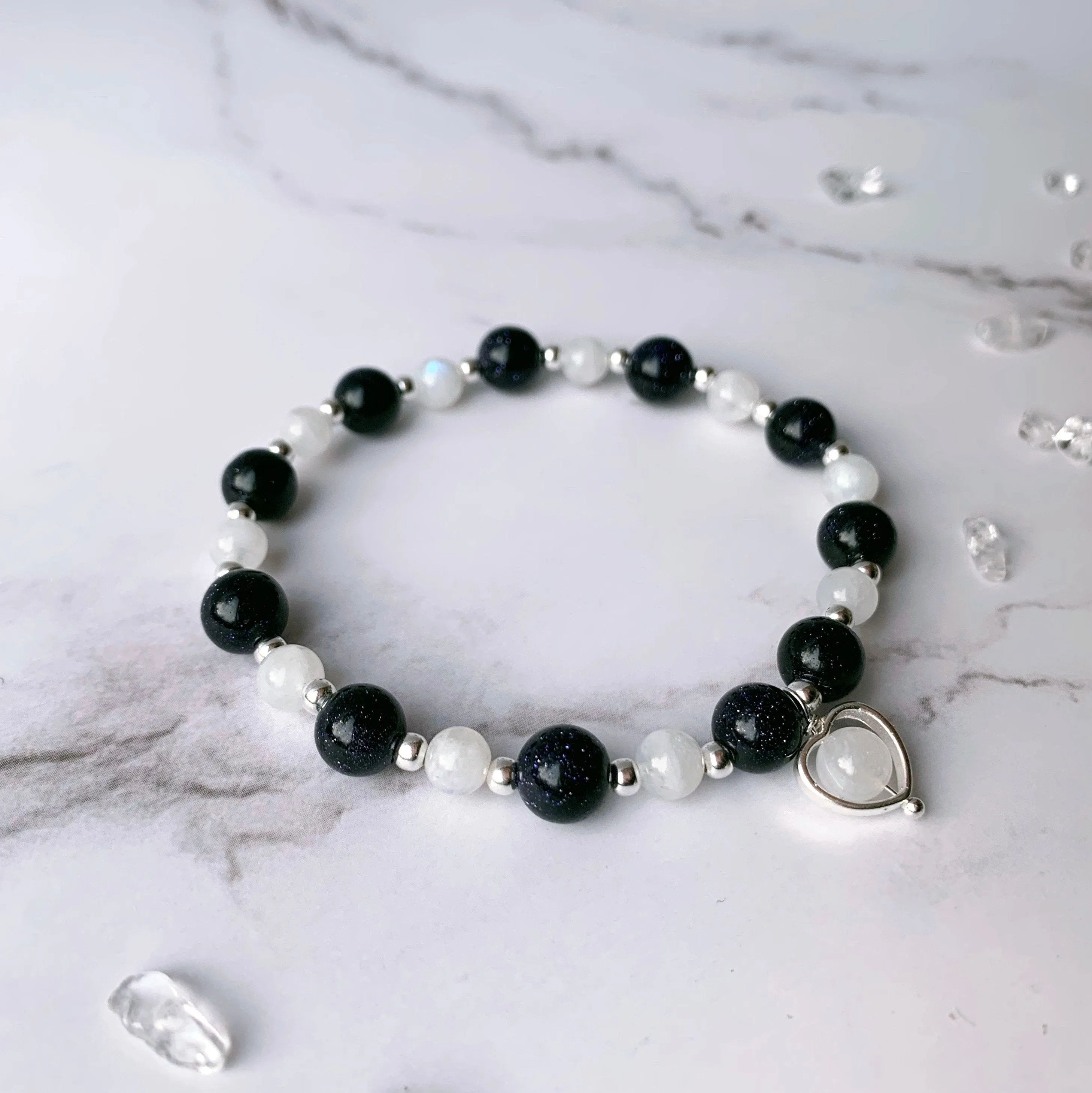 Love Protection Bracelet Blue Sandstone & Moonstone Bracelet