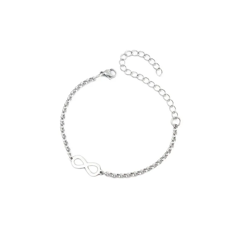 Lucky Number 8 Stainless Steel Titanium Steel Bracelet Ladies Jewelry