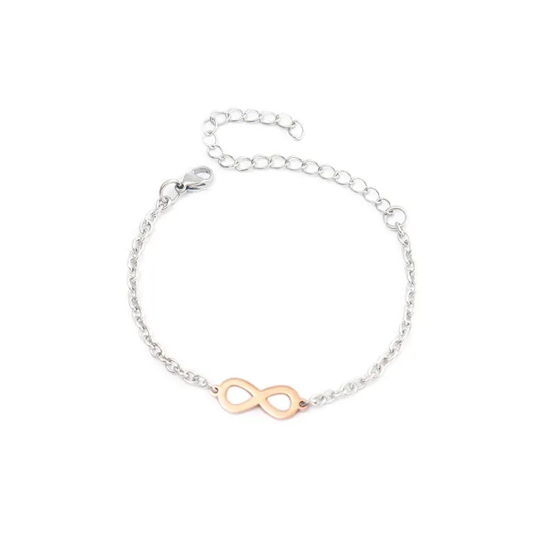 Lucky Number 8 Stainless Steel Titanium Steel Bracelet Ladies Jewelry