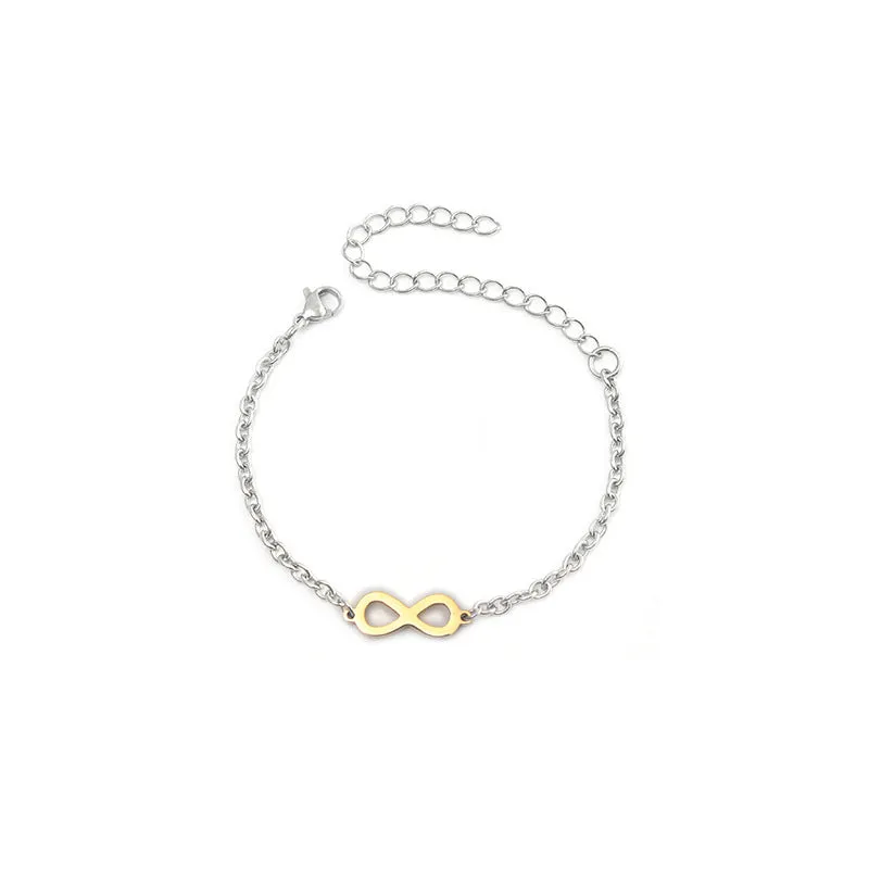 Lucky Number 8 Stainless Steel Titanium Steel Bracelet Ladies Jewelry