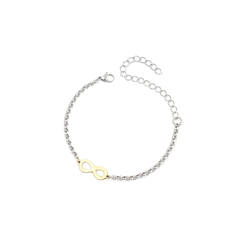 Lucky Number 8 Stainless Steel Titanium Steel Bracelet Ladies Jewelry