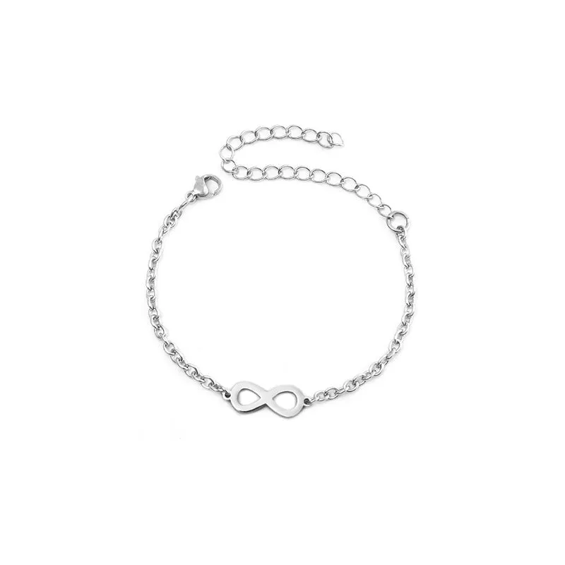 Lucky Number 8 Stainless Steel Titanium Steel Bracelet Ladies Jewelry