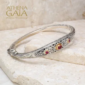 Mediterranean Silver Thin Bangle Bracelet