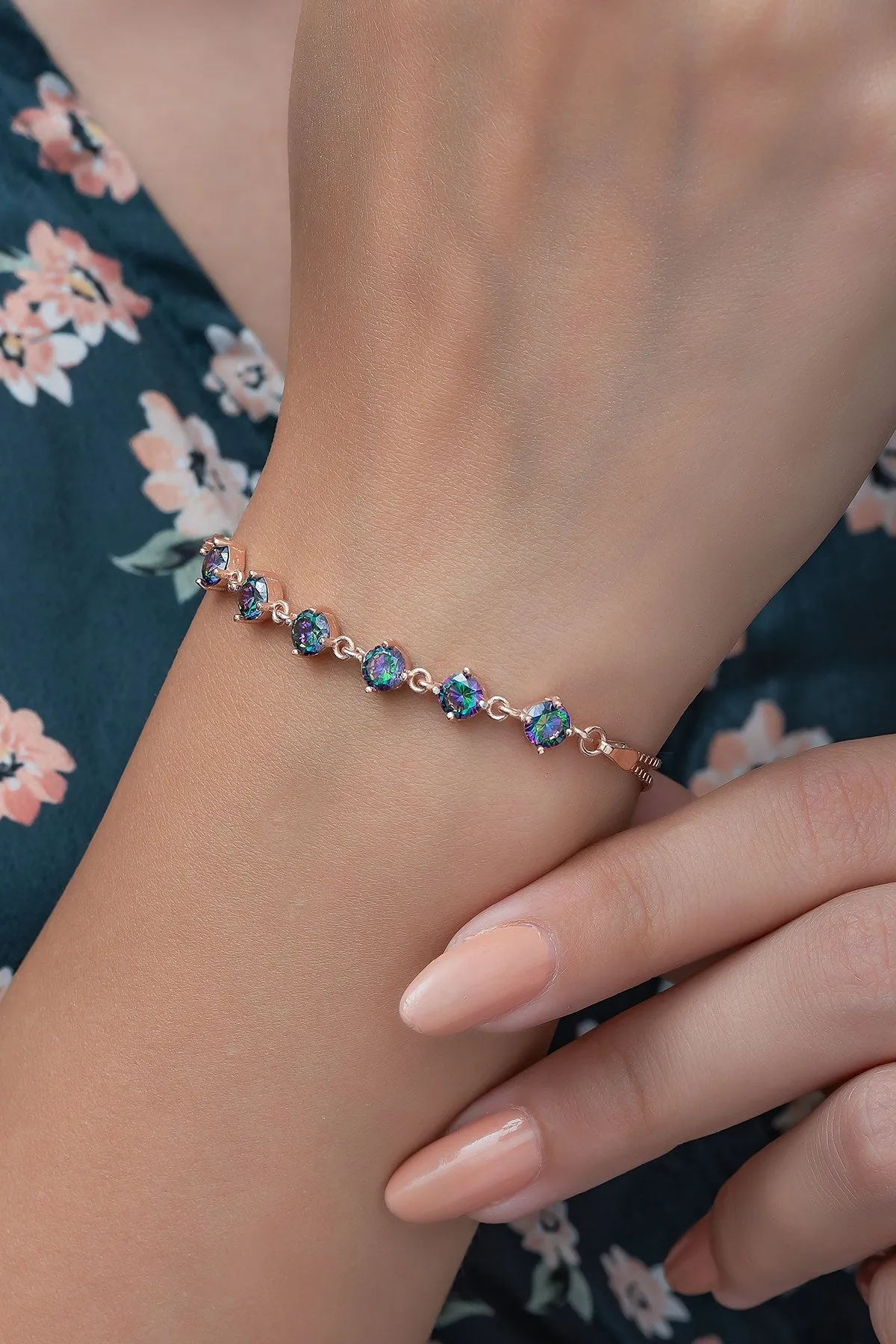 Moonlit Mystic Topaz Stone Bracelet