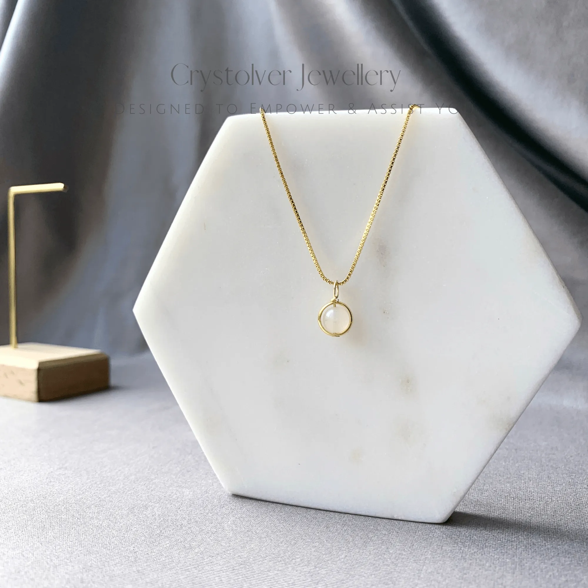 Moonstone Dainty Gold Necklace