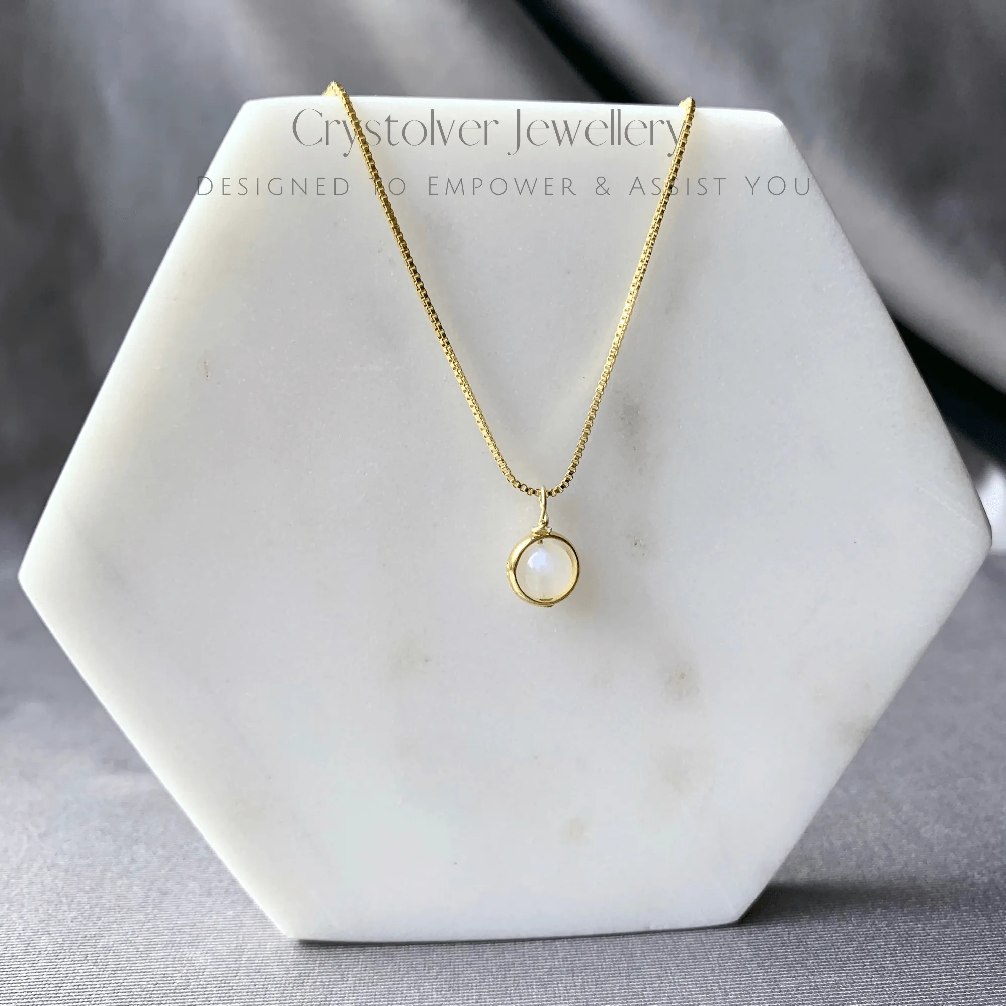 Moonstone Dainty Gold Necklace