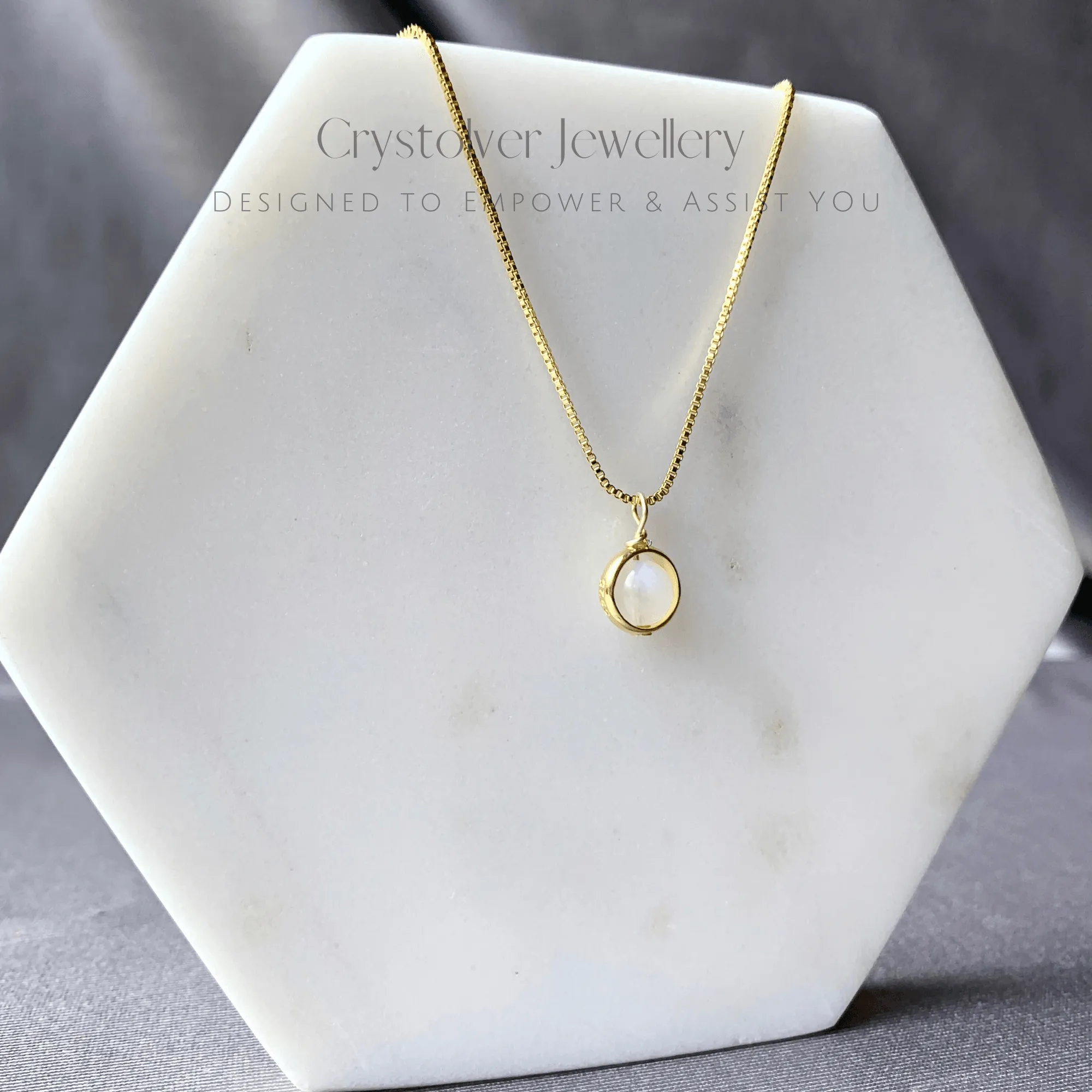 Moonstone Dainty Gold Necklace