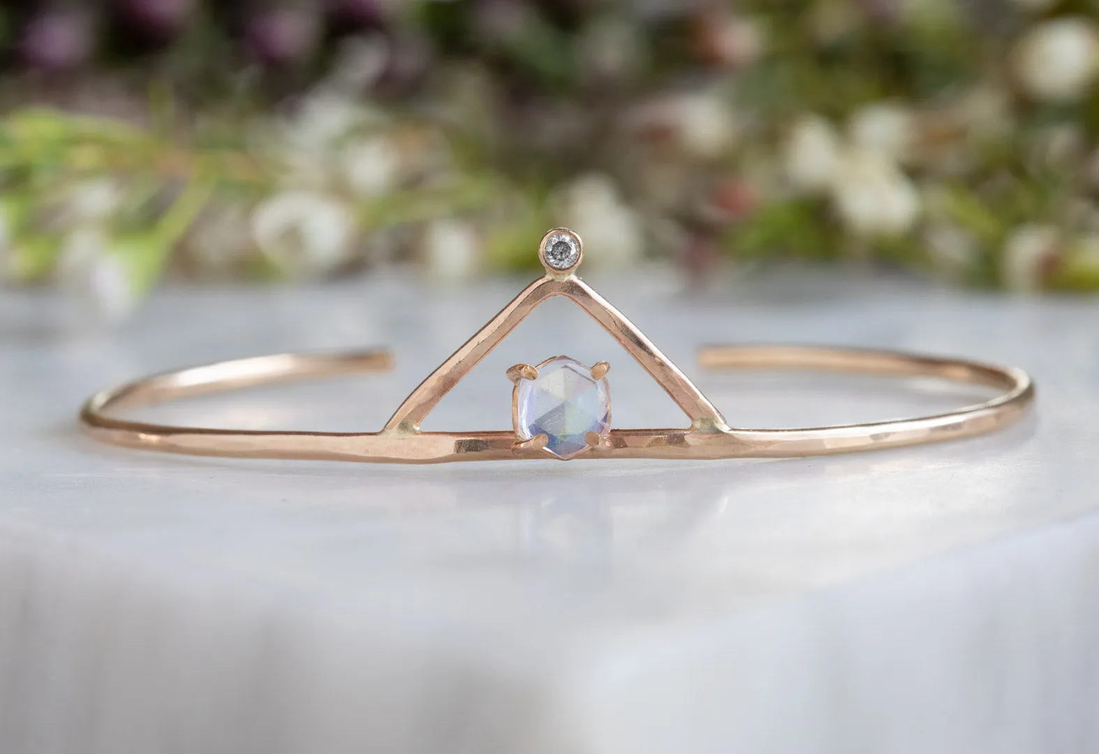 Moonstone   Diamond Crown Bracelet