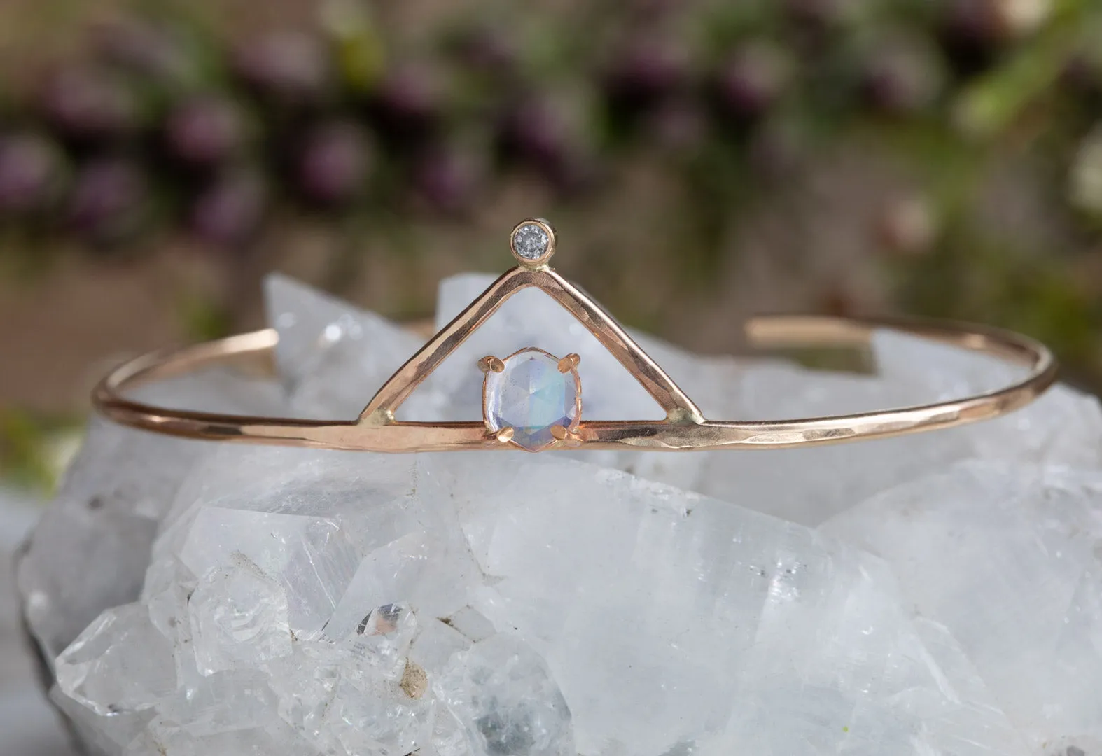 Moonstone   Diamond Crown Bracelet