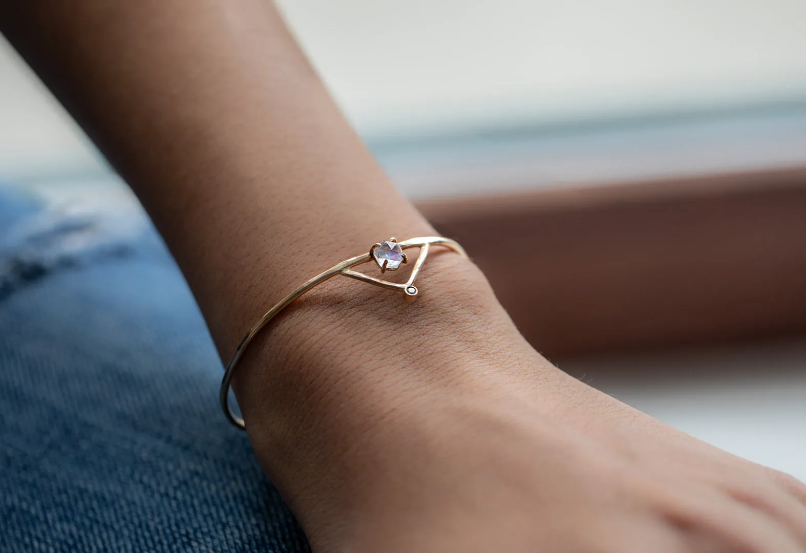 Moonstone   Diamond Crown Bracelet