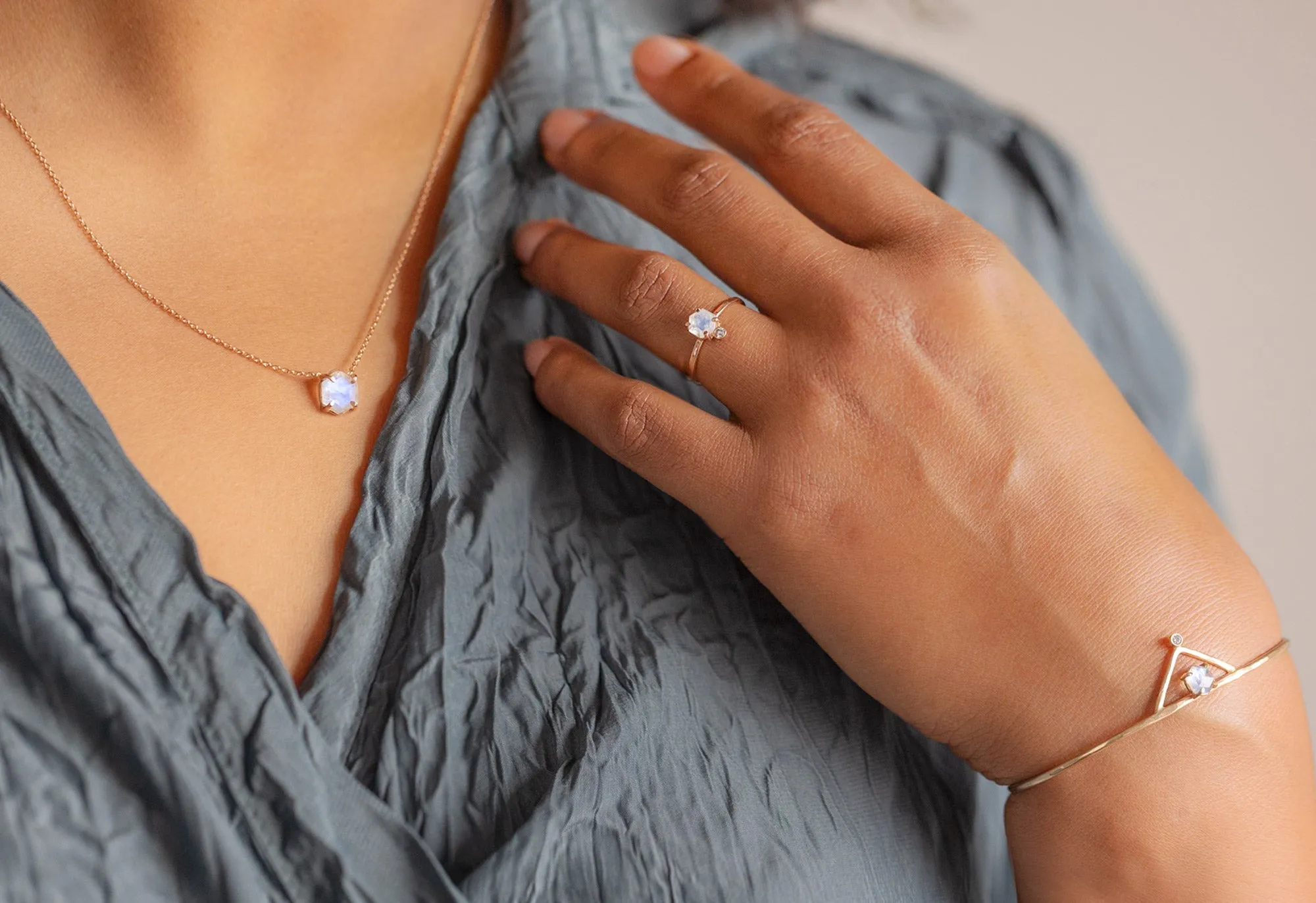 Moonstone   Diamond Crown Bracelet
