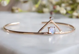 Moonstone   Diamond Crown Bracelet
