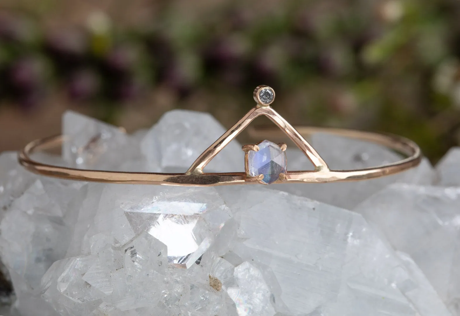 Moonstone   Diamond Crown Bracelet