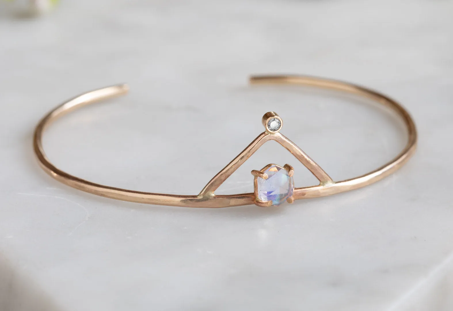 Moonstone   Diamond Crown Bracelet