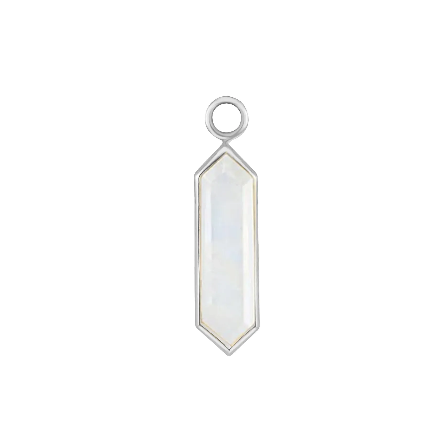 Moonstone Hexa Plaque - 9ct White Gold - HEX-MO-WG