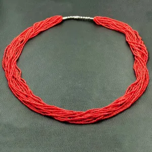 Multi-strand Coral Bead Necklace