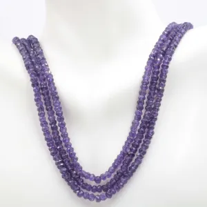 Natural African Amethyst Quartz Multi- Strand Faceted Bead Necklace Amethyst Necklace Necklace SKU 6142708 6142709